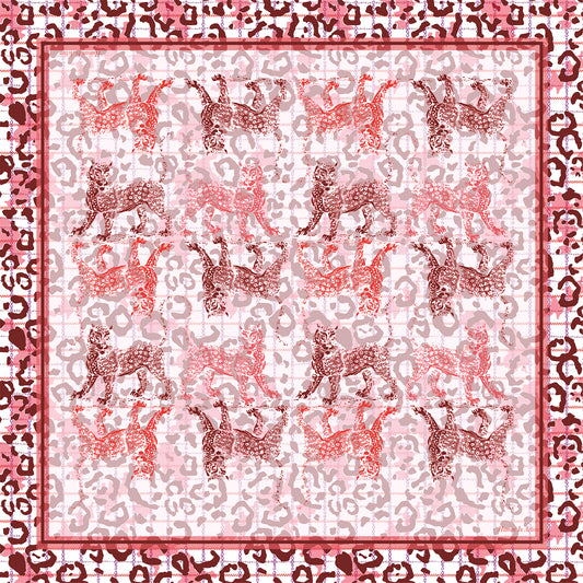 Foulard Leopards - Corail
