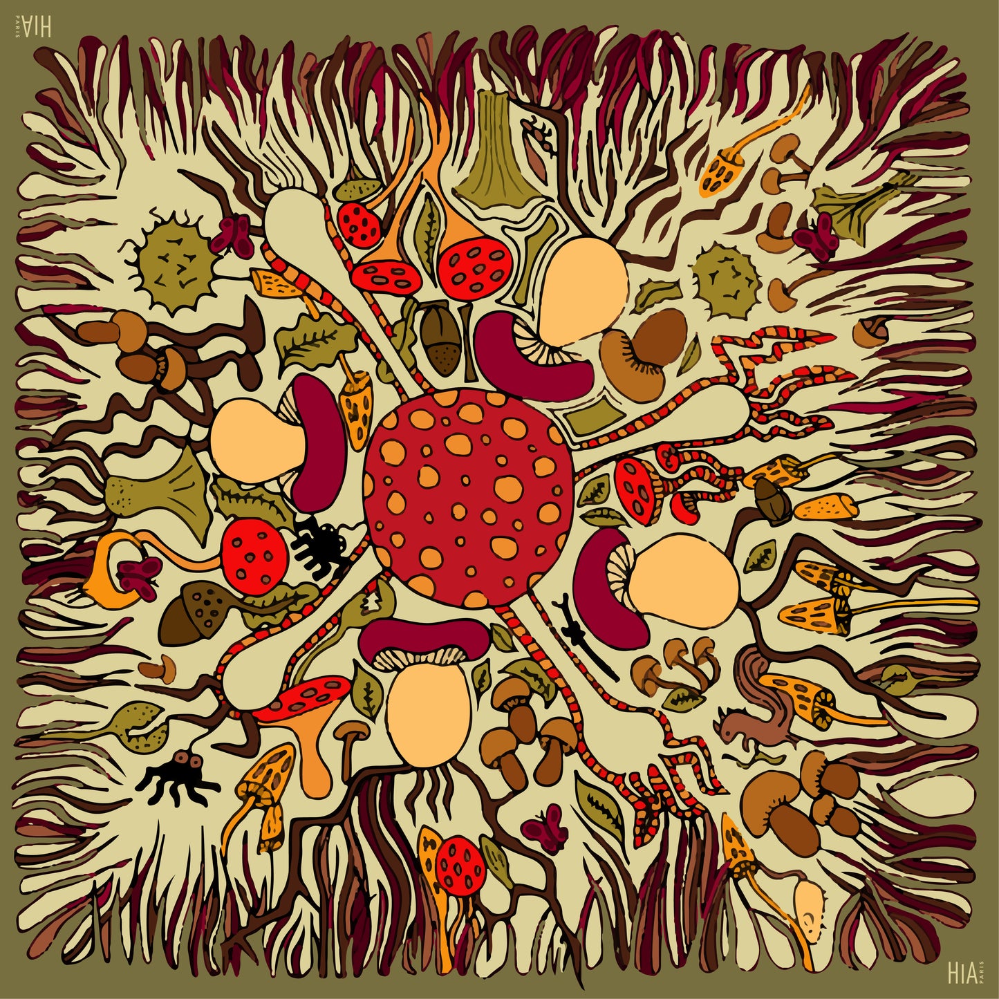 Foulard Mushroom Party