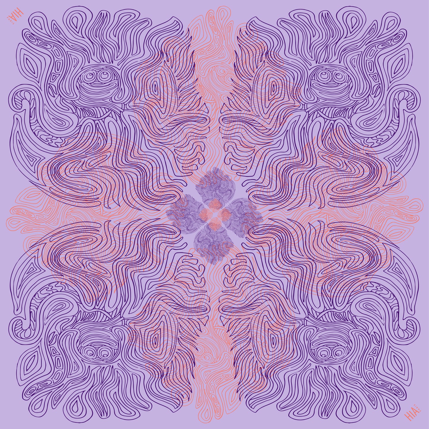 Foulard Pieuvre Prune