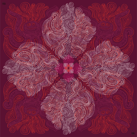 Foulard Pieuvre - Bordeaux