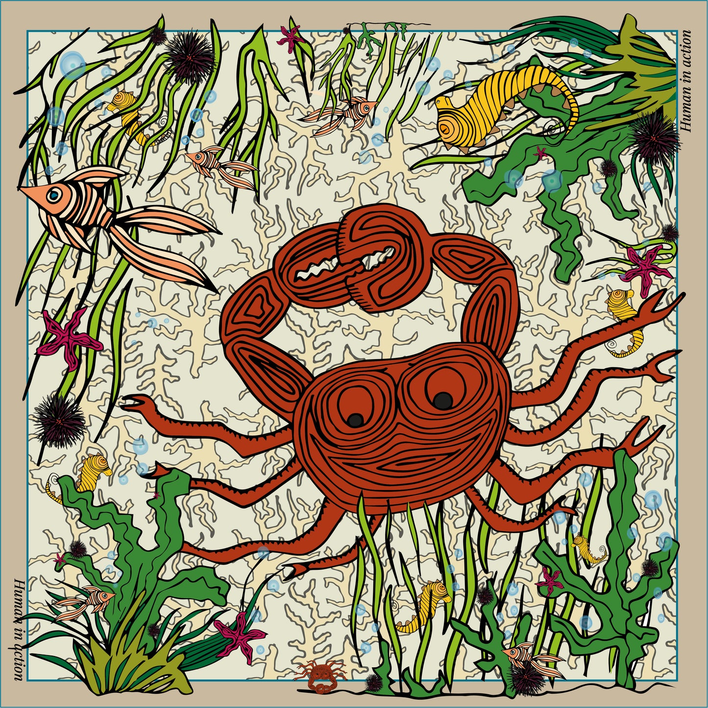 Foulard Crabe - beige