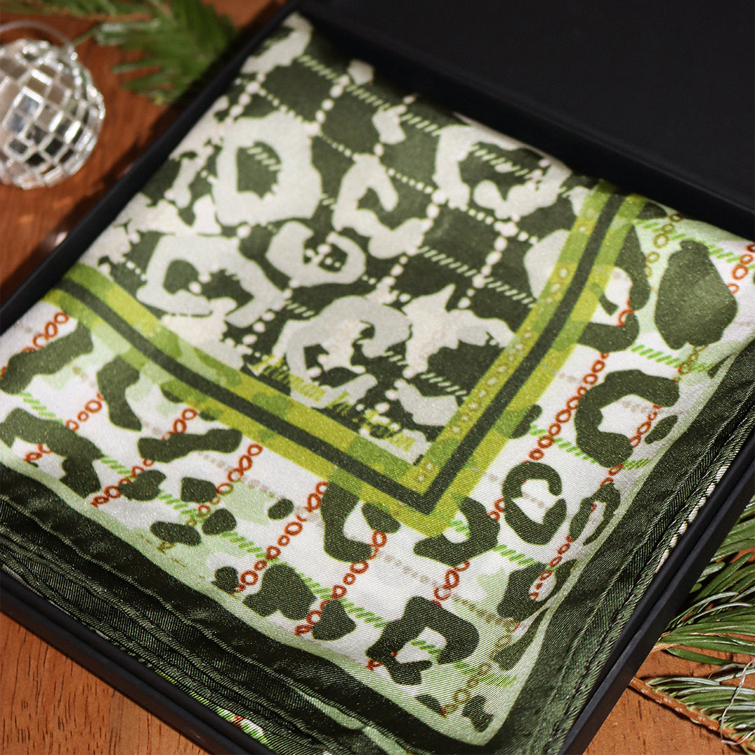 Foulard Leopard Print - Kaki