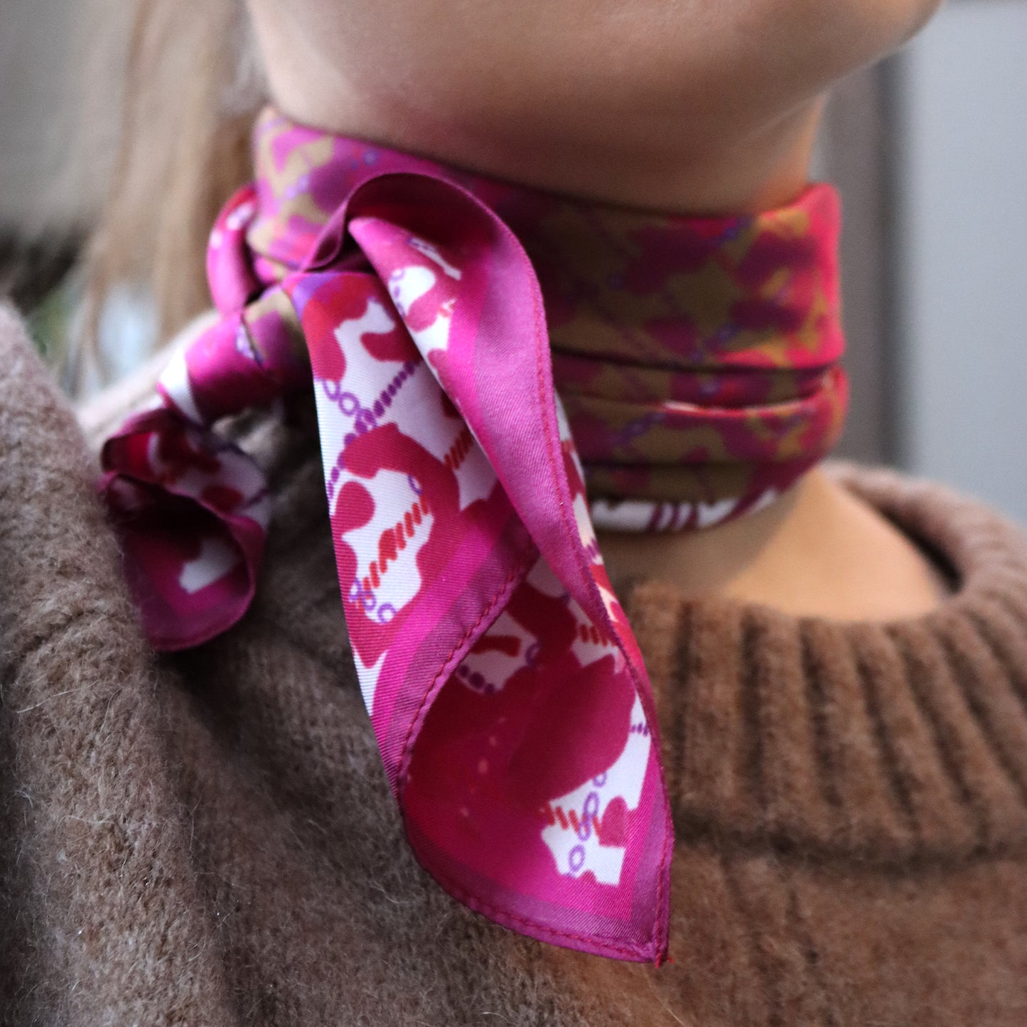 Foulard Leopard - Rose Marron