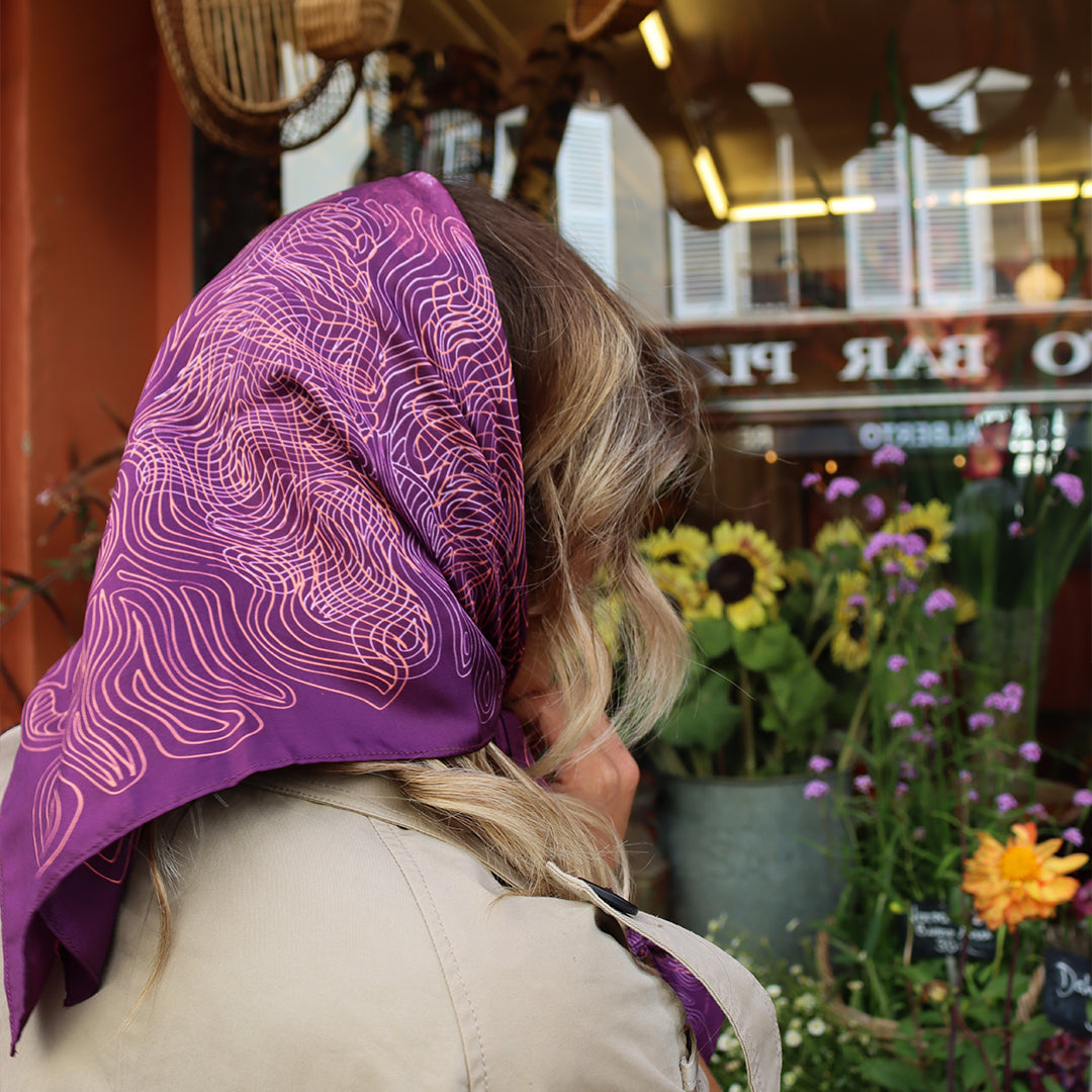 Foulard Pieuvre - Aubergine
