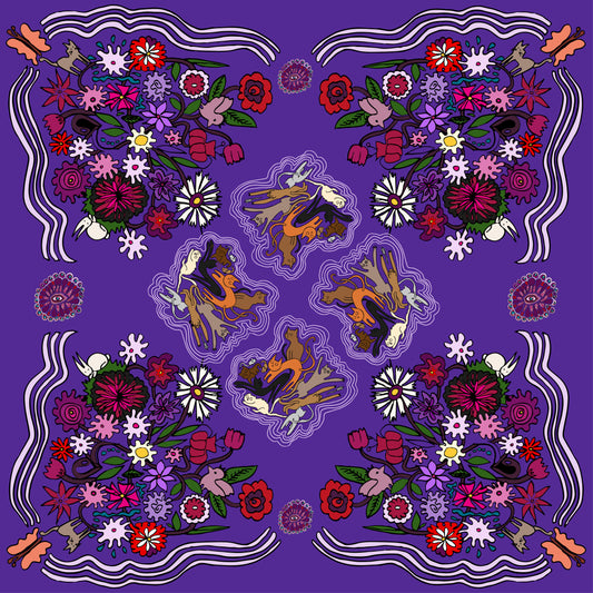 Foulard Jardin des chats - Violet