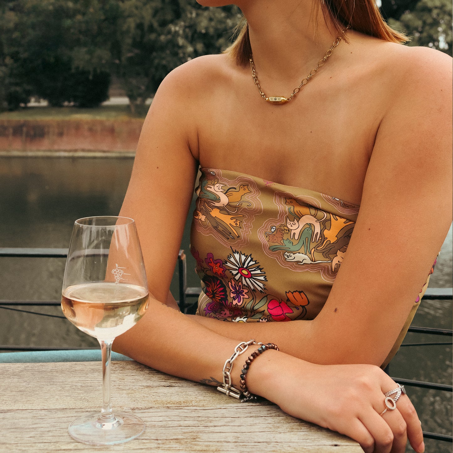 Foulard Jardin des Chats - Brun