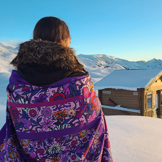 Foulard Jardin en Fleurs violet 130