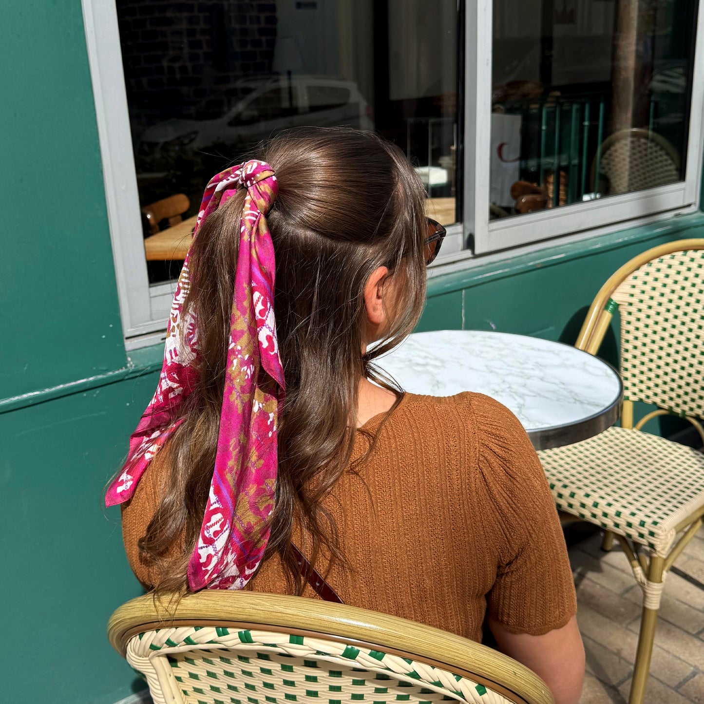 Foulard Leopard - Rose Marron