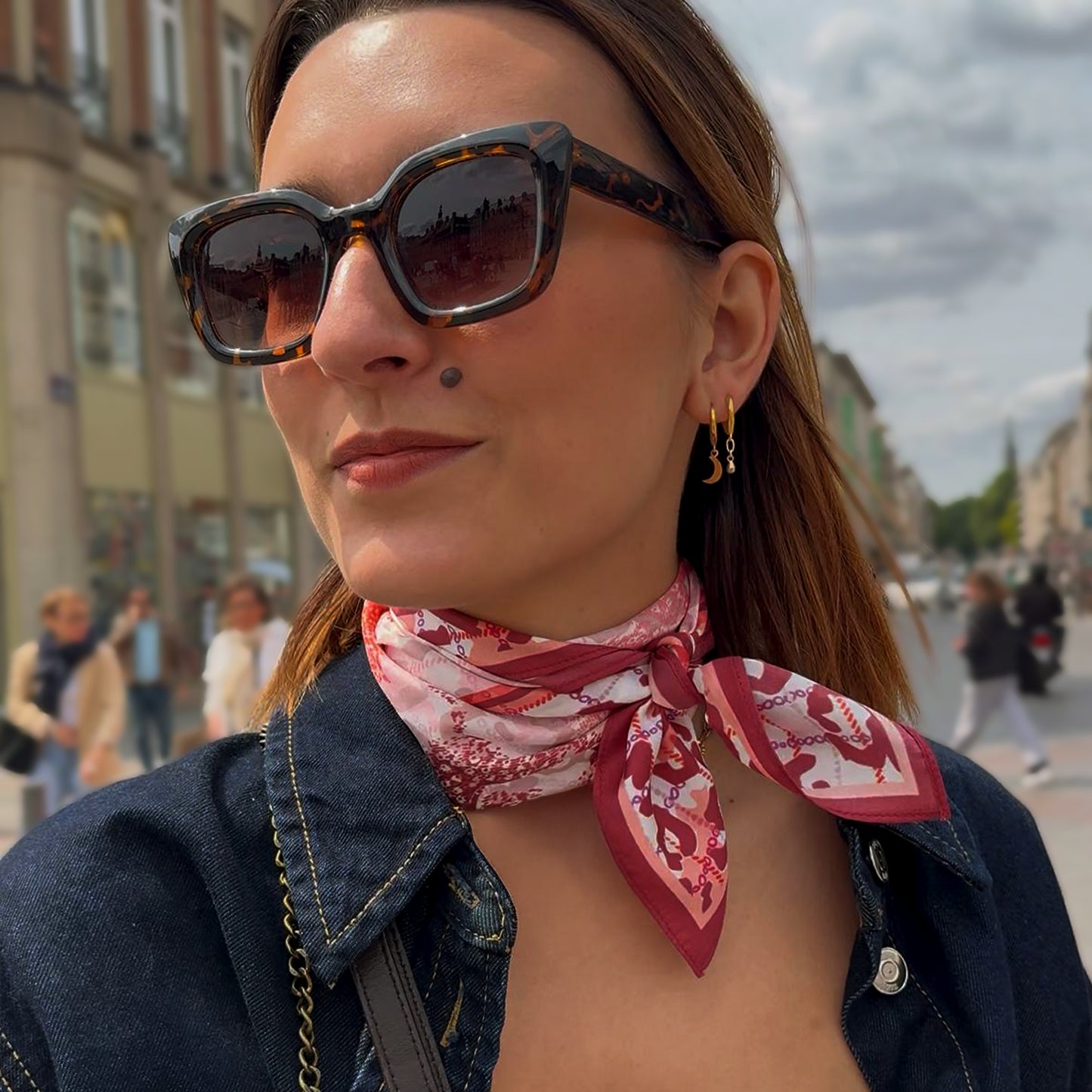 Foulard Leopards - Corail