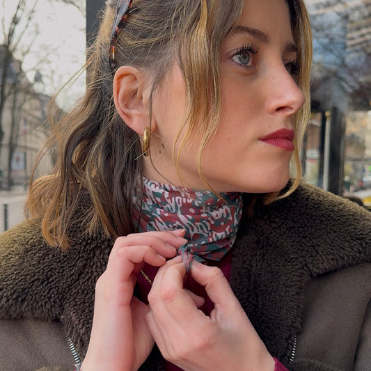 Foulard Léopard - Bleu canard