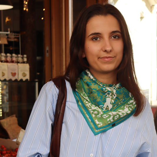 Foulard Leopard - turquoise anis