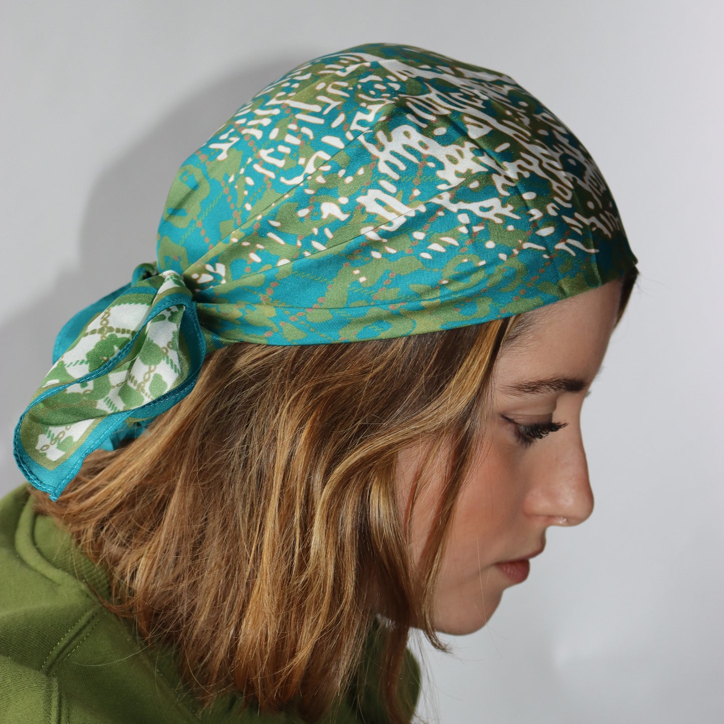 Foulard Leopard - turquoise anis