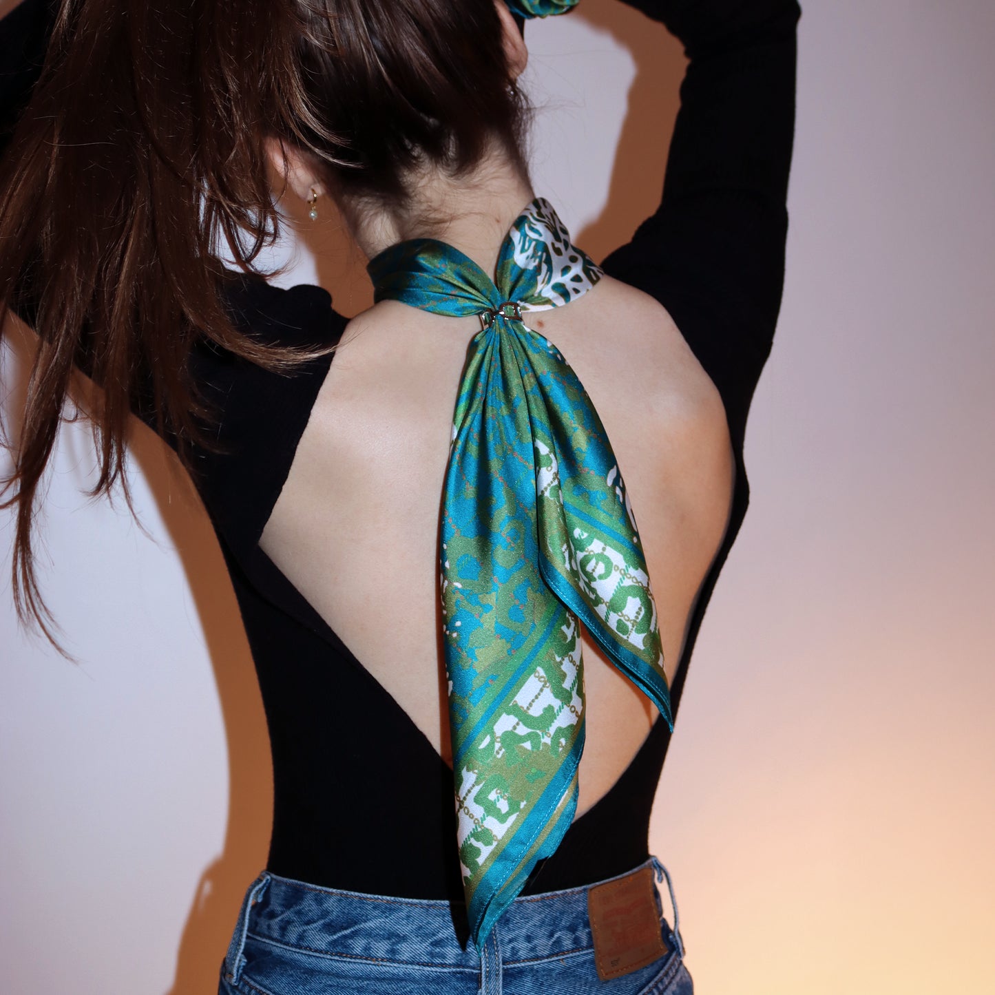 Foulard Leopard - turquoise anis