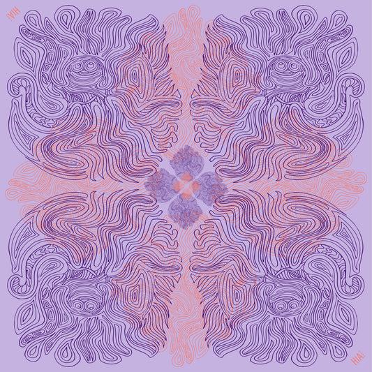 Foulard Pieuvre Prune