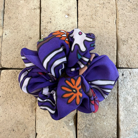 Chouchou Upcyclé - Jardin des Chats Violet