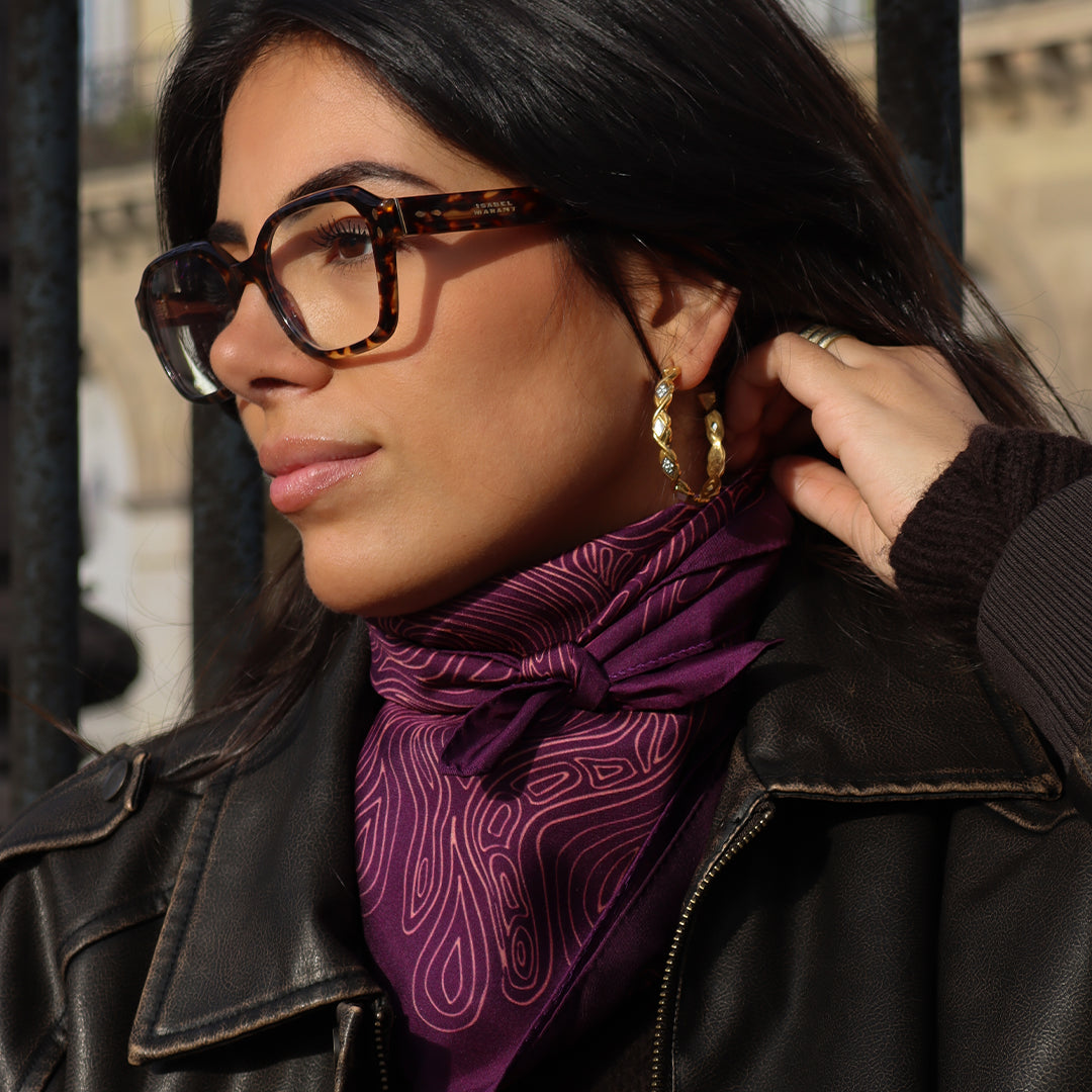 Foulard Pieuvre - Aubergine