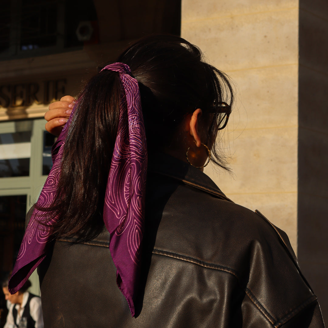 Foulard Pieuvre - Aubergine