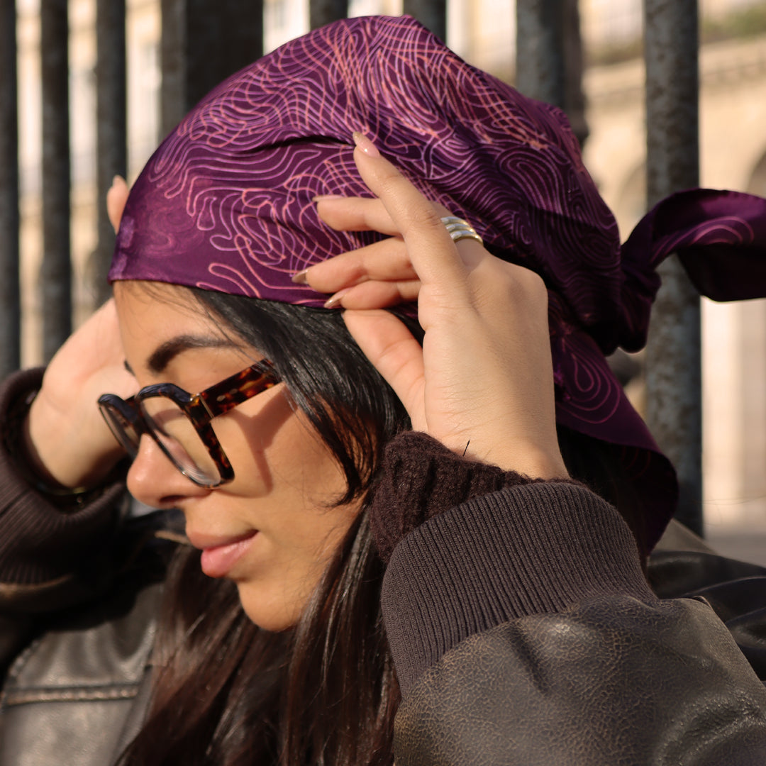 Foulard Pieuvre - Aubergine