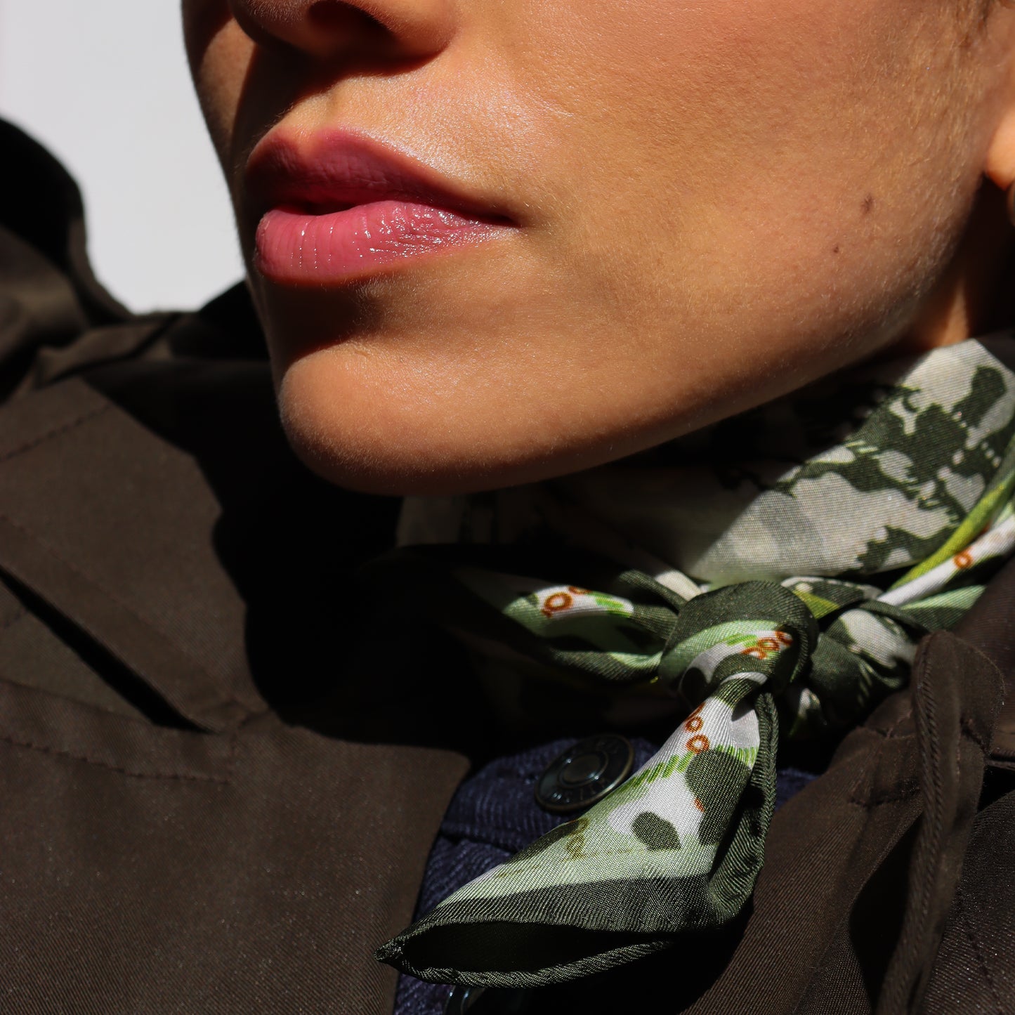 Foulard Leopard Print - Kaki