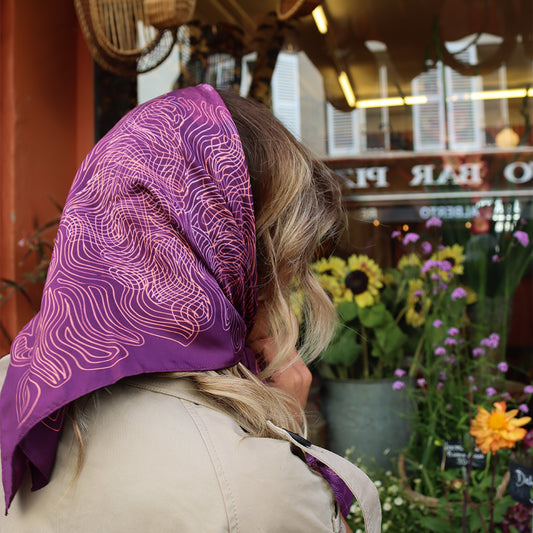 Foulard Pieuvre - Aubergine