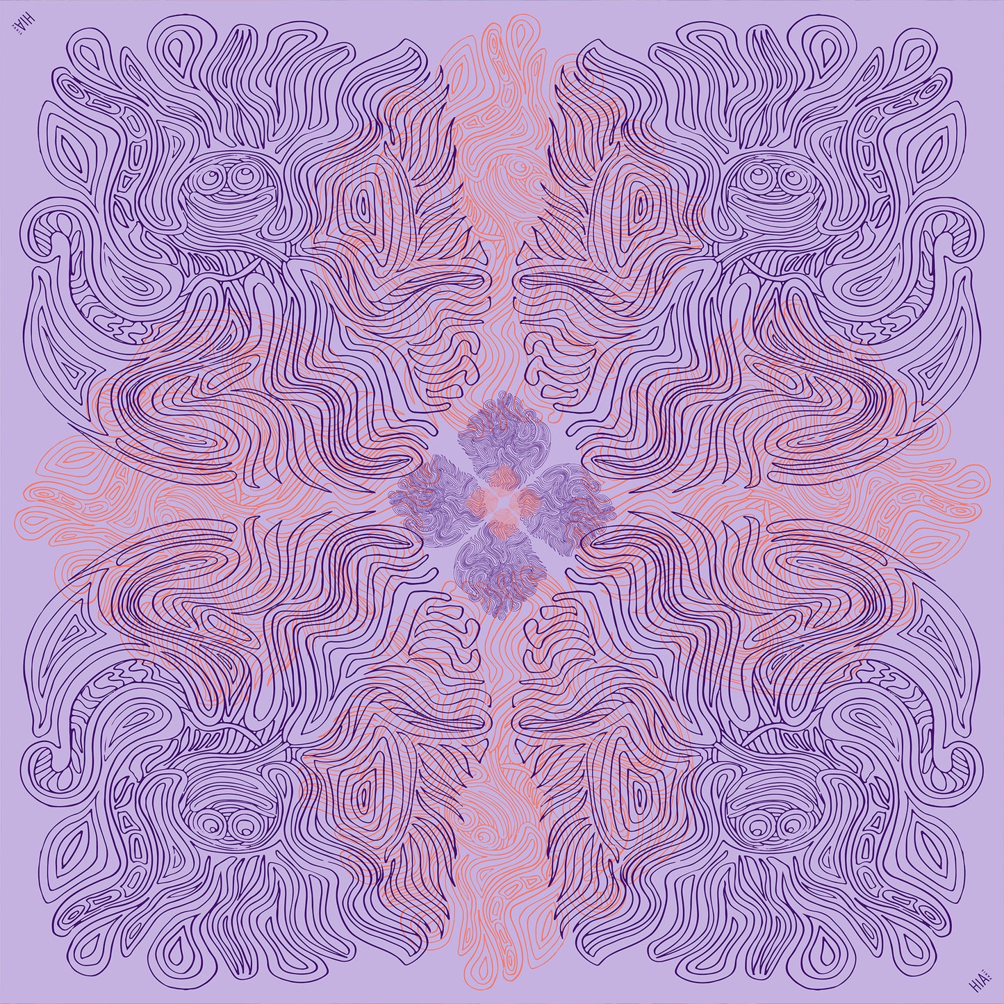Foulard Pieuvre - Lilas