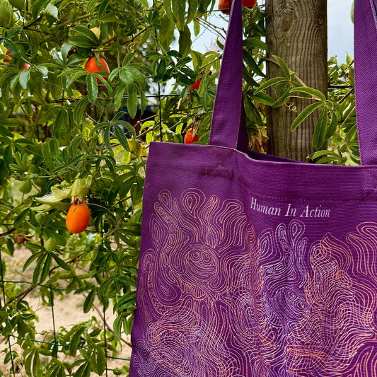 Shopper Bag Pieuvre aubergine