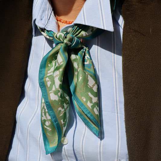 Foulard Leopard - turquoise anis